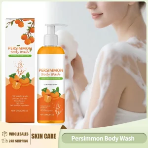 Persimmon Shower Gel Reduce Oil Secretion Long Lasting Orange Fragrance Keep Fresh Gentle Cleaning Eliminate Body Odor Body Wash