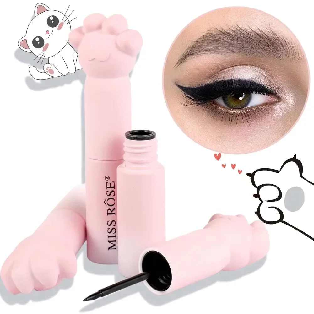 Pink Cat Paw Black Liquid Eyeliner Pen Fast Drying Long-lasting Smudge Proof Makeup Holding Premium Eye Liner Pen Eye Cosmetics - Image 6