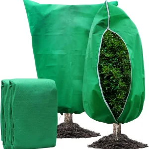 Plant Covers Freeze Protection Covers Frost Cloth Plant Anti-Freeze Shrub Protection Bag with Zipper Drawstring Frost Blankets