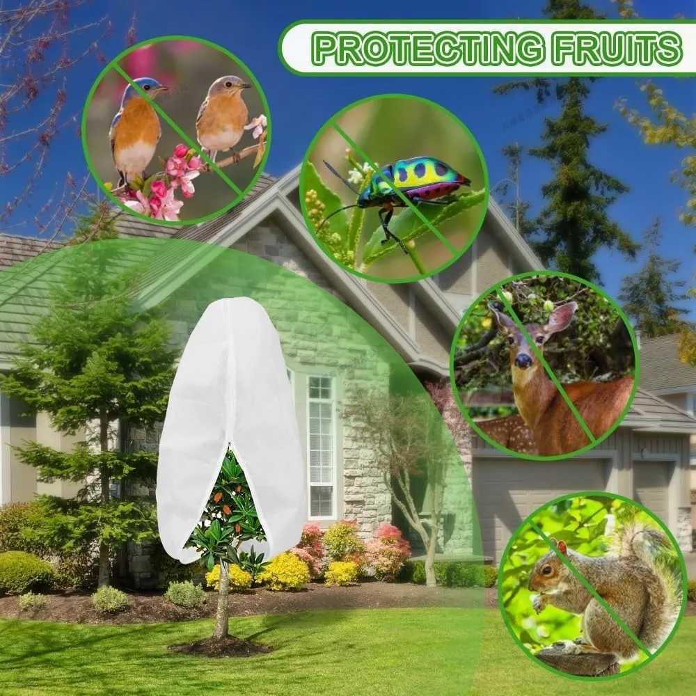 Plant Covers Freeze Protection Frost Cloth Blankets for Outdoor Plant with Zipper Drawstring for Shrubs Potted Plants in Winter - Image 5