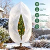 Plant Covers Freeze Protection Frost Cloth Winter Plant Protection Cover with Zipper Drawstring for Shrubs Trees Potted Plants