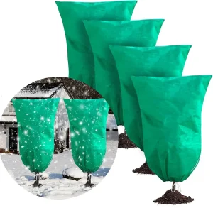 Plant Covers Freeze Protection Frost Covers Drawstring Plant Protection Cover Bags Outdoor Winter Trees Warm Covers
