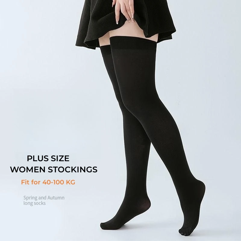 Plus Size Sexy Black White Solid Color Long Socks Women Thigh High Over The Knee Stockings Lolita Ladies Girls Warm Knee Socks - Image 5