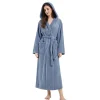 Plus Size Warm Winter Women Hooded Bathrobe Candy Bar Coral Fleece Nightgown Absorbent Quick Drying Breathable Skin Friendly