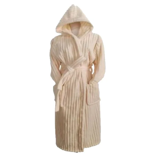 Plus Size Warm Winter Women Hooded Bathrobe Candy Bar Coral Fleece Nightgown Absorbent Quick Drying Breathable Skin Friendly - Image 6
