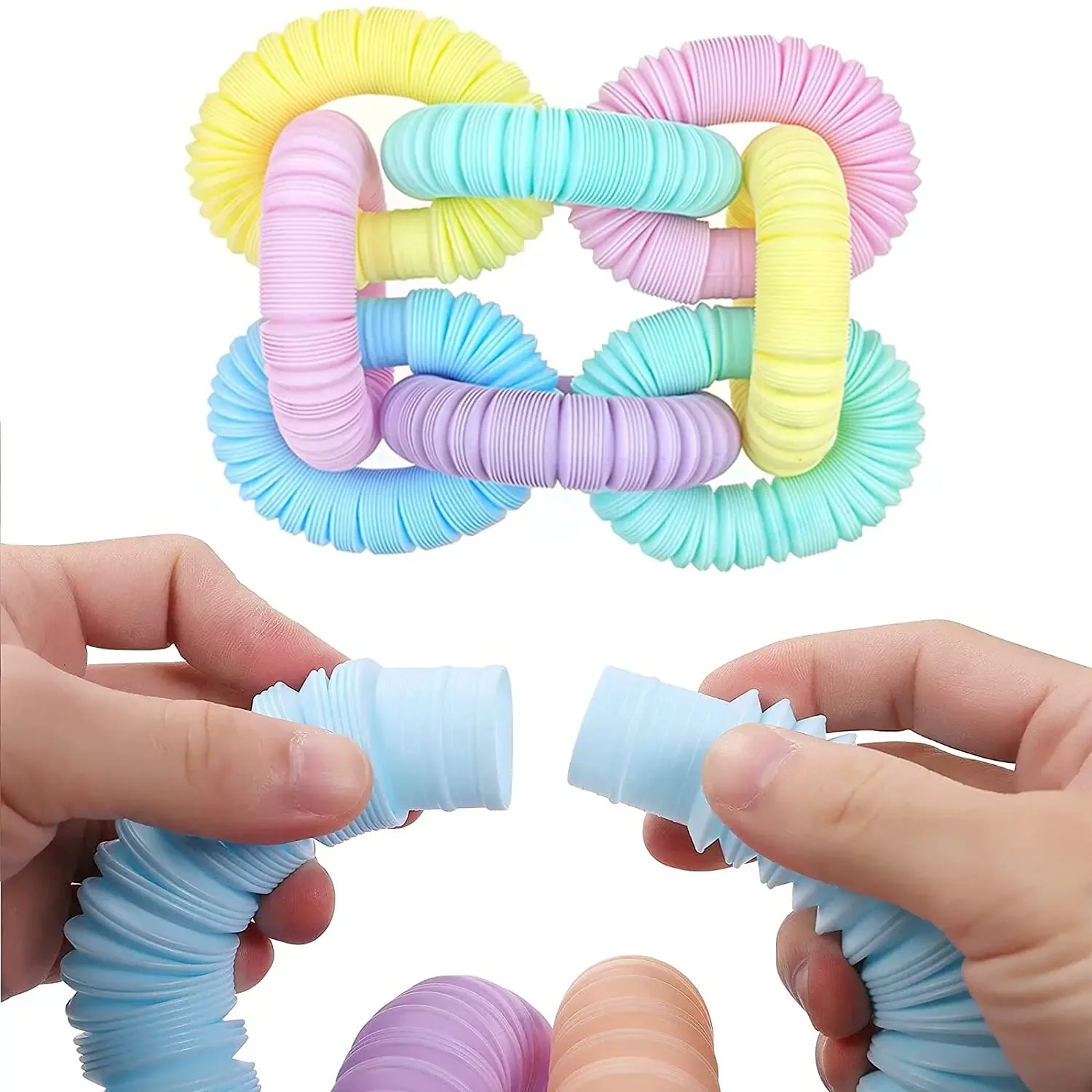Pop Tubes Sensory Fidget Toys 6Pcs Large Pop Tube Set Party Favors Goodie Bag Stuffers Classroom Prizes Gifts for Kids Adults - Image 5