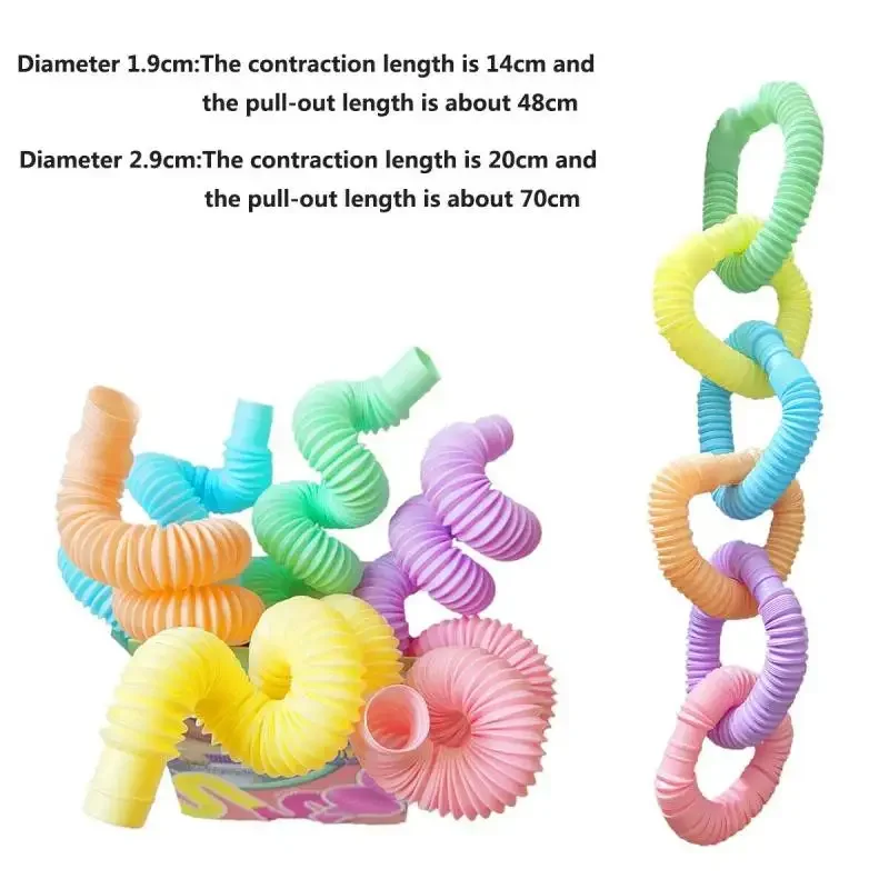 Pop Tubes Sensory Fidget Toys 6Pcs Large Pop Tube Set Party Favors Goodie Bag Stuffers Classroom Prizes Gifts for Kids Adults - Image 6