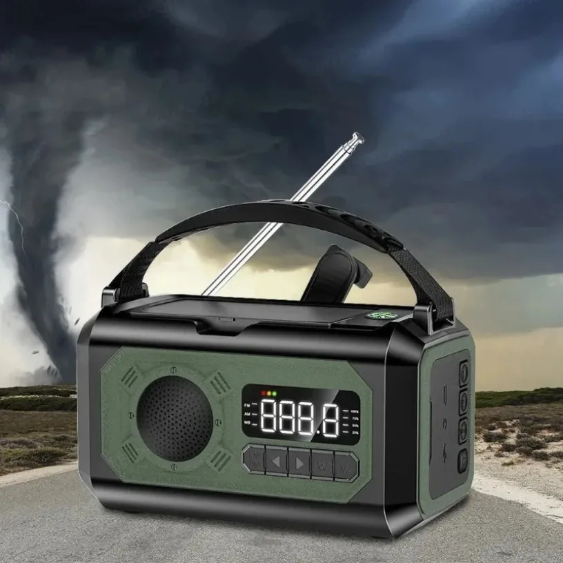 Portable 12000mAh Emergency Radio AM/FM/NOAA Weather Radio Solar Hand Crank Radio Flashlight SOS Alarm Power Bank Reading Lamp - Image 3
