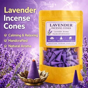 Premium Lavender Aromatherapy Cones, Naturally Handmade, Lavender Scent, Gentle and Sweet Fragrance, for Relaxation and Sleep, Cozy Home Fragrance, Yoga and Meditation, Indoor and Outdoor Use, Gift