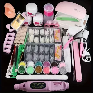 Professional Acrylic Nail Kit, Acrylic Powder Monomer, Acrylic Liquid For Nail Extension, Gel Manicure Set Nail Drill Machine Na