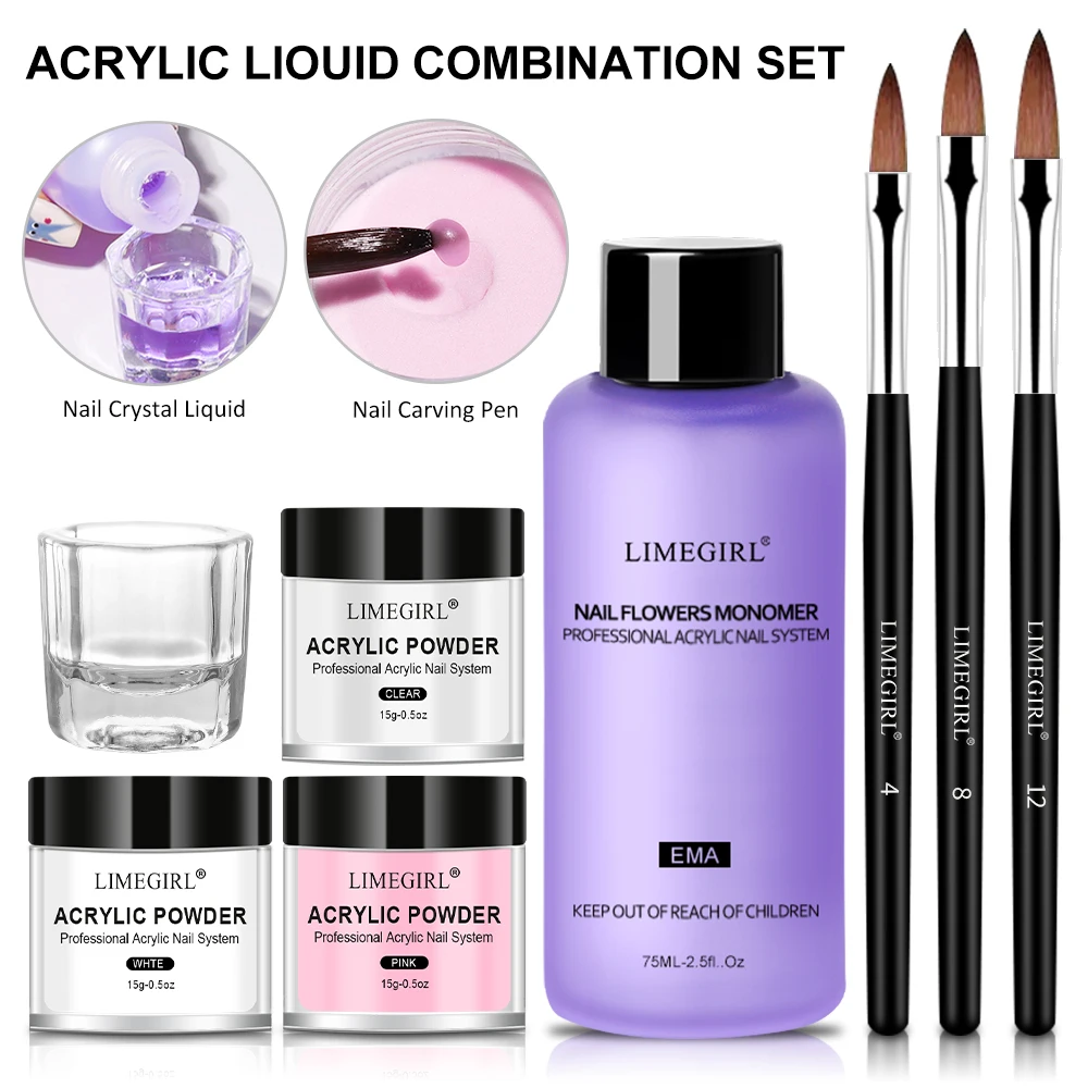 Professional Manicure Set Acrylic Powder Complete Manicure Set, Glitter Powder, Manicure Liquid, Decorative Crystal Kit - Image 4