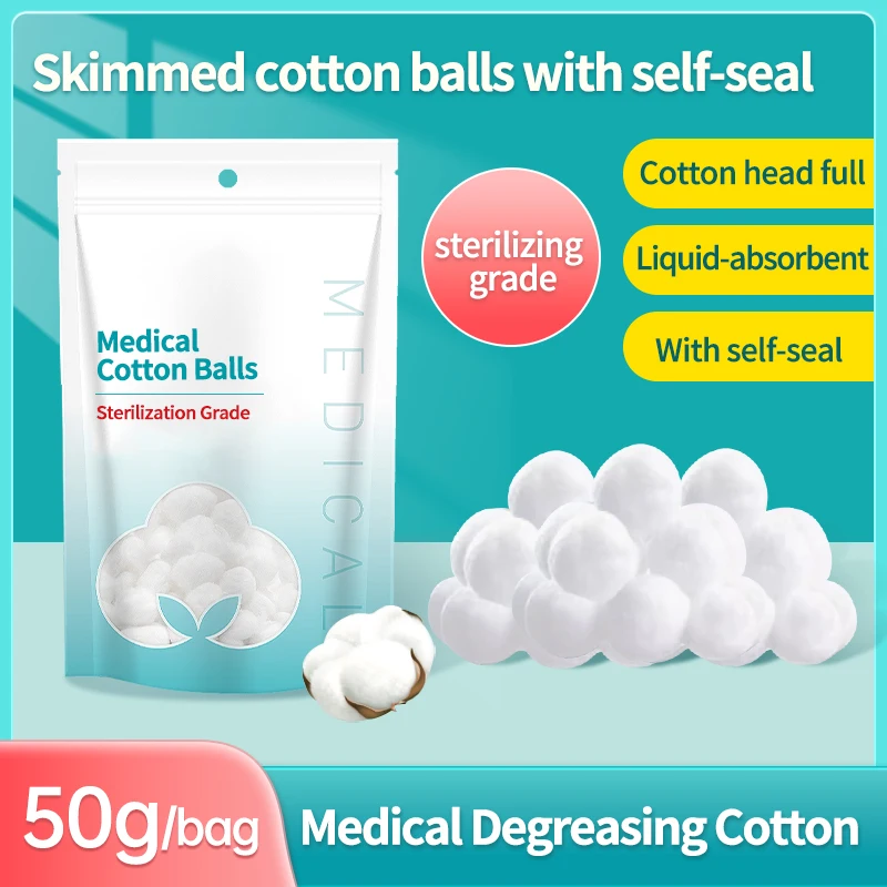 Pure Cotton Balls for Face Makeup Nail Polish Remover Soft Absorbent Medical Uses DIY Crafts Sterile Bulk Pack Resealable Bag - Image 2