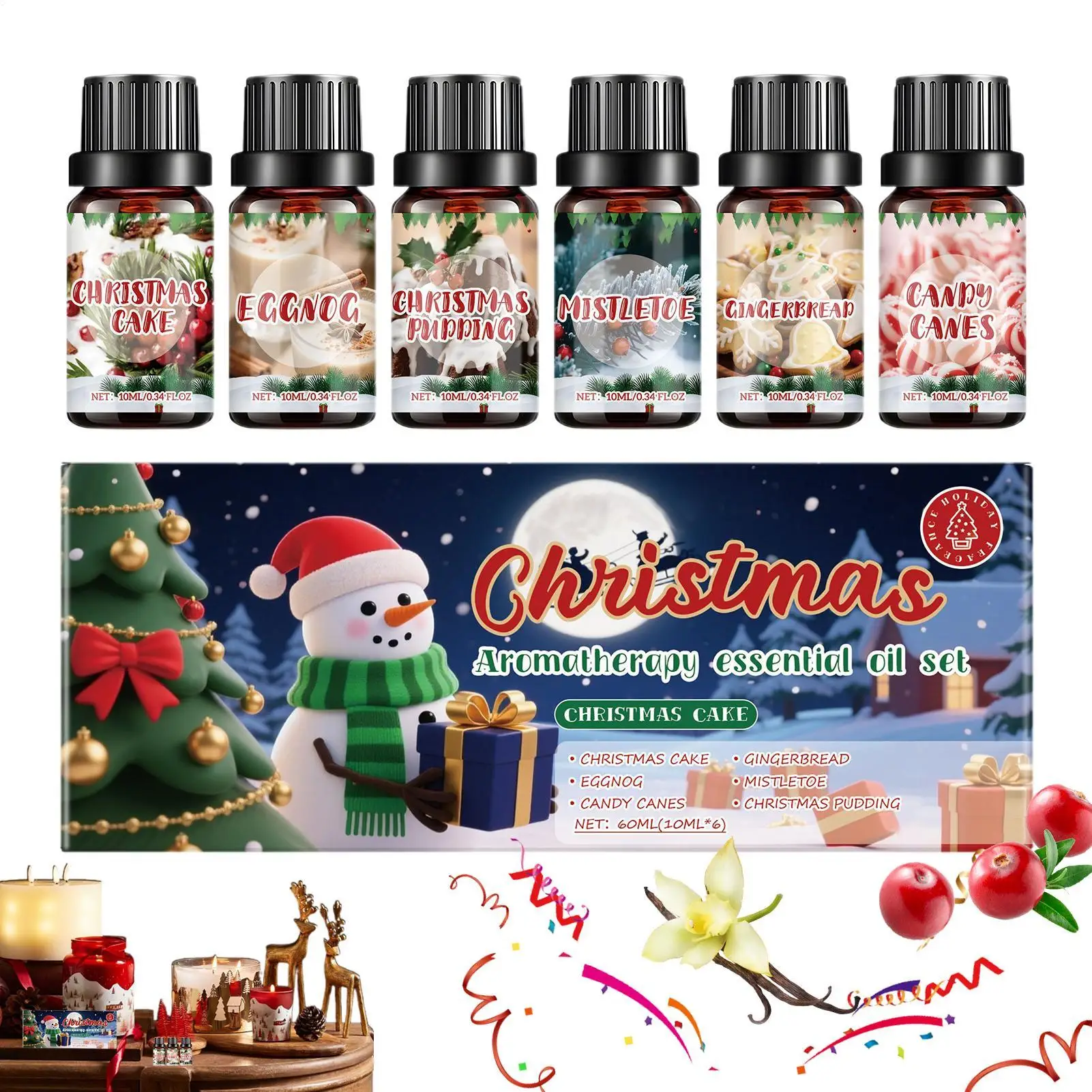 Pure Organic Essential Oil for Candle Making Soap Making DIY Skin Care Natural Fragrance Oil Merry Christmas Essential Oil Set - Image 4
