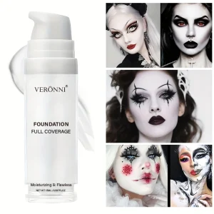 Pure White Liquid Foundation for COS Stage Makeup Long-lasting Concealer Mixable Pure White Foundation Adjuster Lighten&Brighten