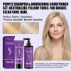 Purple Shampoo Conditioner Set Color Depositing Nourishing Hair Care For Blonde Bleached Silver Hair Shine Enhancing Smoothing