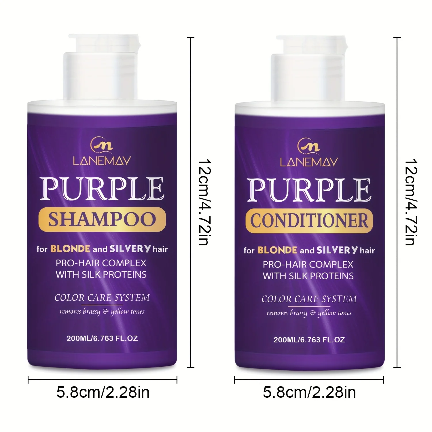 Purple Shampoo and Conditioner Set for Blonde, Bleached, Silver & Gray Hair - Sulfate Free Toning Duo, Anti Brass, 2 x 200ml - Image 6