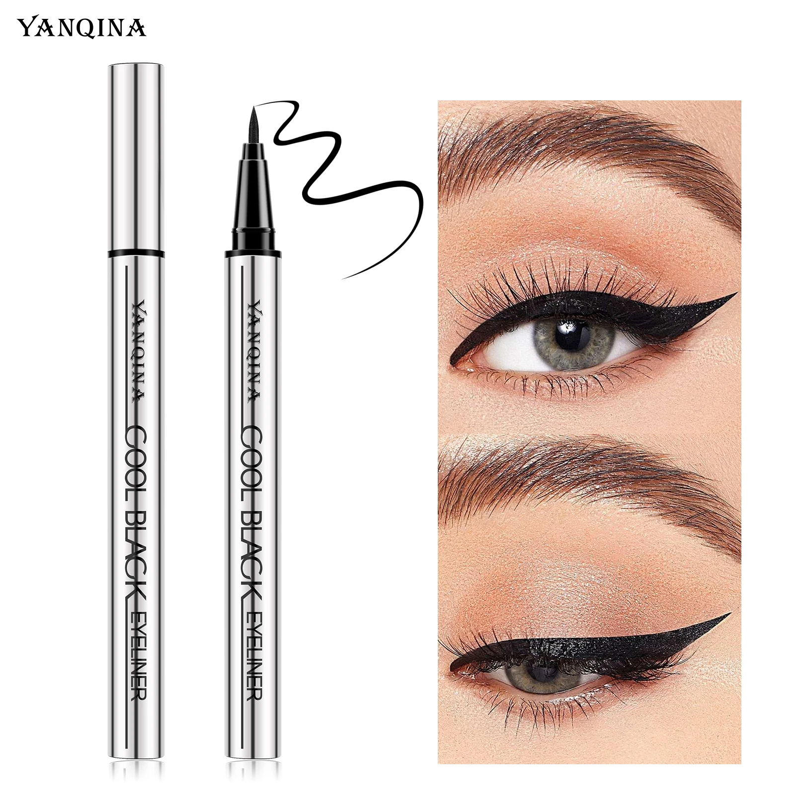 Quick-Drying Liquid Eyeliner, Waterproof, Smudge-Proof, Long-Lasting Black, Ideal for Beginners - Image 5