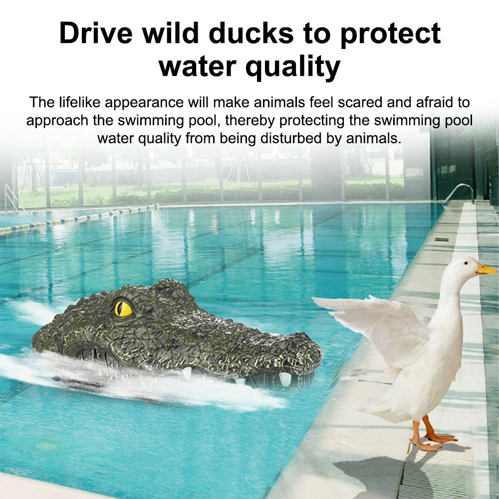 RC Crocodile Head Boat Ship Toy Simulation 2.4G Remote Control Joke Alligator Decoy Electric Toys Summer Water Spoof Toys gift - Image 5