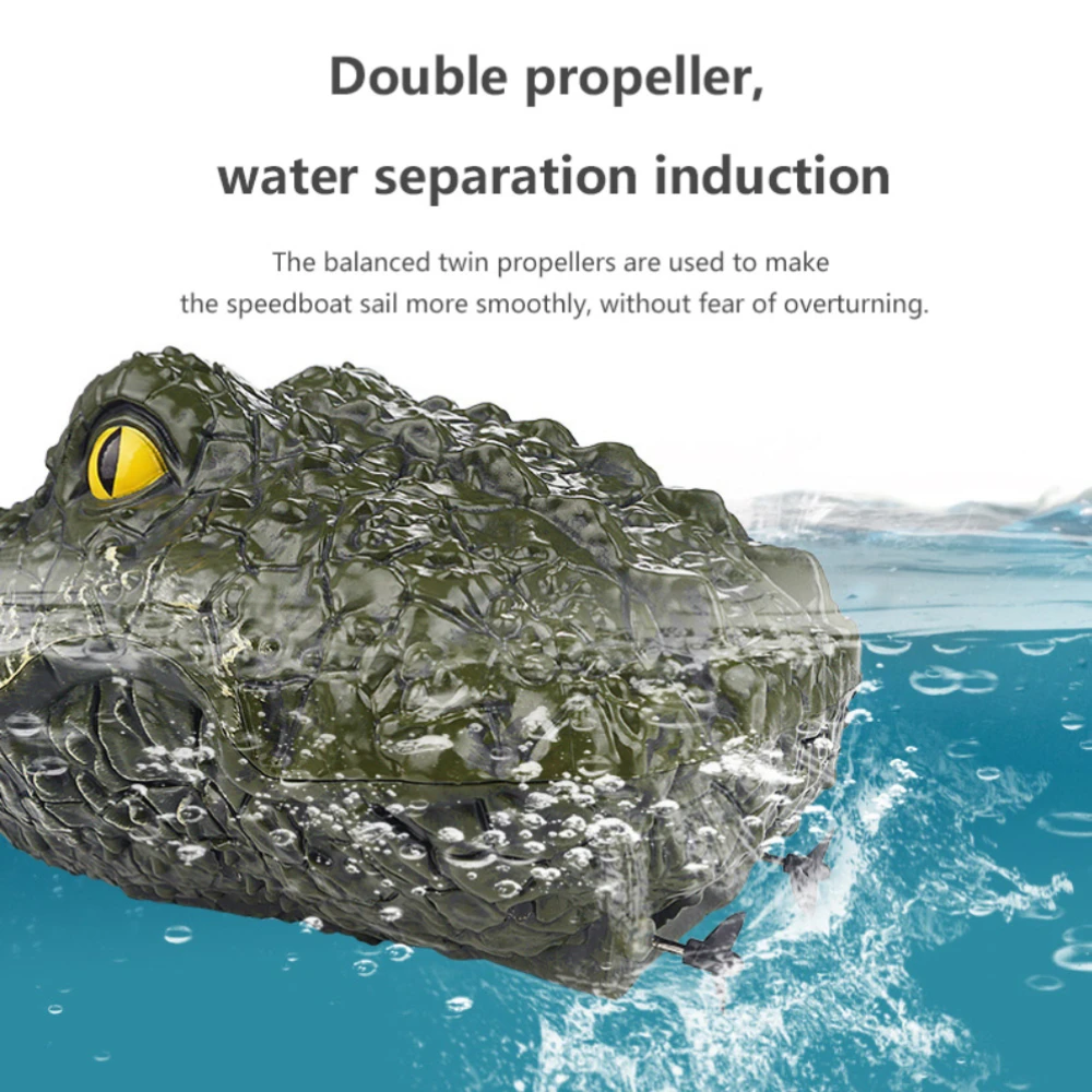 RC Crocodile Head Boat Ship Toy Simulation 2.4G Remote Control Joke Alligator Decoy Electric Toys Summer Water Spoof Toys gift - Image 4