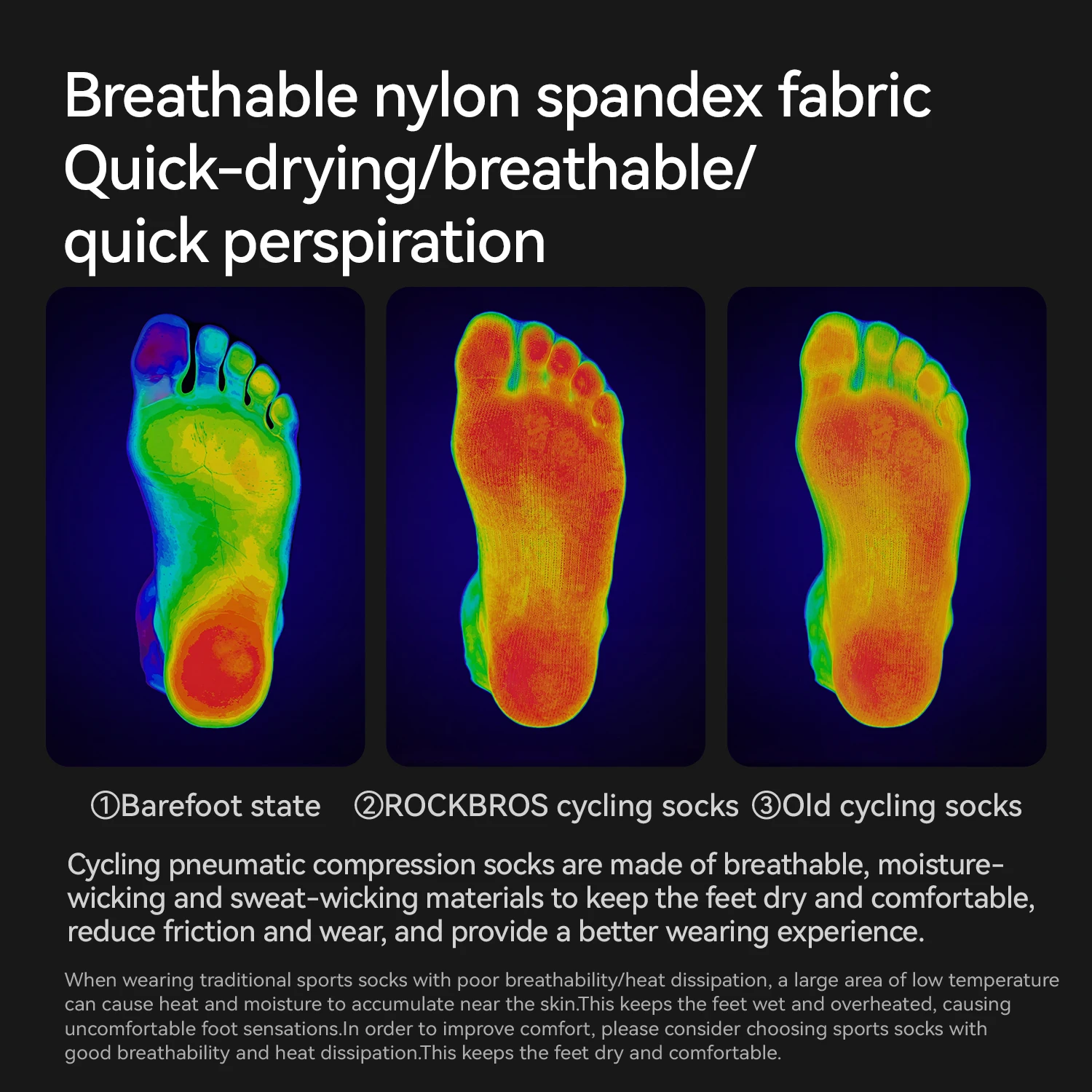 ROCKBROS Compression Sport Sock Professional Non-slip Bike Socks Bicycle Men Women Sports Socks Racing Cycling Socks - Image 3