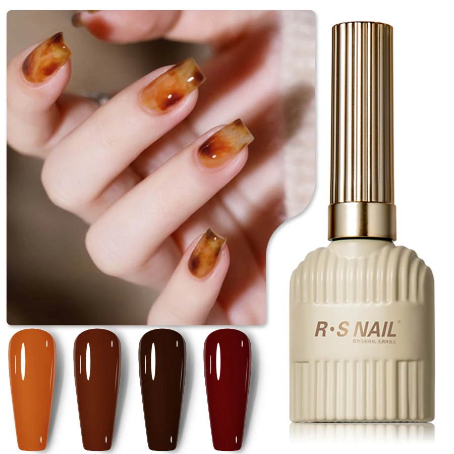 RSNAIL 10g Jelly Amber Gel Nail Polish Crystal Brown Nail Gel DIY Translucent Color Nail Art Gel Permanent UV Gel Polish Varnish - Image 2