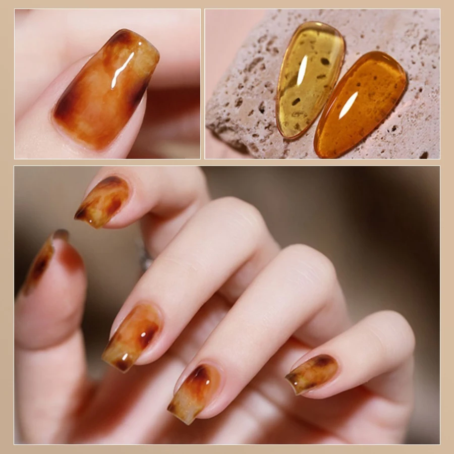 RSNAIL 10g Jelly Amber Gel Nail Polish Crystal Brown Nail Gel DIY Translucent Color Nail Art Gel Permanent UV Gel Polish Varnish - Image 3