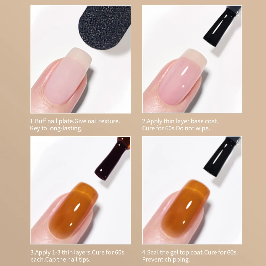 RSNAIL 10g Jelly Amber Gel Nail Polish Crystal Brown Nail Gel DIY Translucent Color Nail Art Gel Permanent UV Gel Polish Varnish - Image 6