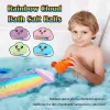 Rainbow Bath Bombs Gift Set Handmade Organic Fizzy Bubble Bath for Kids Girls Natural Moisturizing Skin Care Spa Birthday Gift