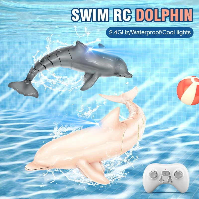 Rc Dolphin Whale Spray Water Light Shark Toy Remote Controlled Boat ship Submarine Robots Fish Electric Toys for Kids Xmas Gifts - Image 2