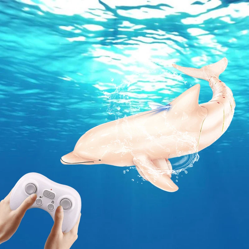 Rc Dolphin Whale Spray Water Light Shark Toy Remote Controlled Boat ship Submarine Robots Fish Electric Toys for Kids Xmas Gifts - Image 3