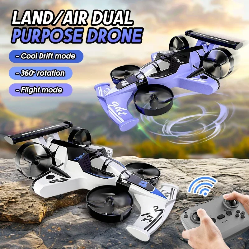 Rc Drone Car 2In1 Rc Toy Land-Air Vehicle with 4 Axis Quadcopter Fixed Wing Stunt Drift Mode Remote Control for Kids Adults - Image 3