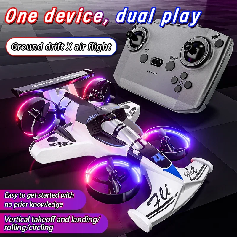 Rc Drone Car 2In1 Rc Toy Land-Air Vehicle with 4 Axis Quadcopter Fixed Wing Stunt Drift Mode Remote Control for Kids Adults - Image 4