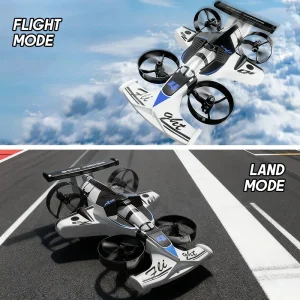 Rc Drone Car 2In1 Rc Toy Land-Air Vehicle with 4 Axis Quadcopter Fixed Wing Stunt Drift Mode Remote Control for Kids Adults