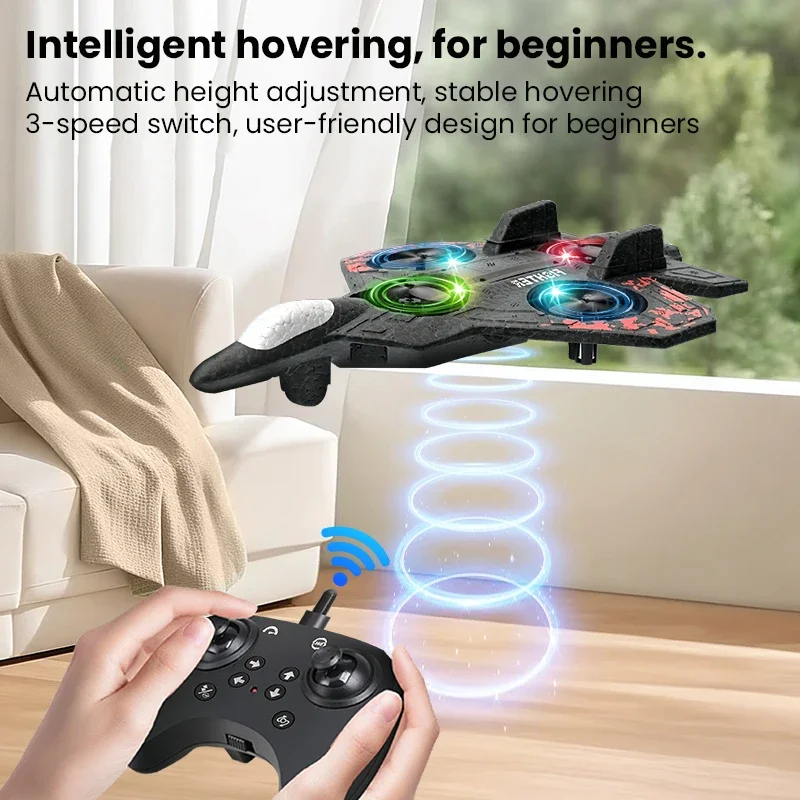 Rc Glider Flying Toy With Light Jet Airplane 2.4G EPP Stunt Remote Control Foam Fighter Plane Toys for Boys Kids Birthday Gifts - Image 2