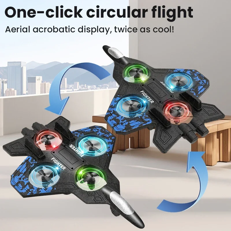 Rc Glider Flying Toy With Light Jet Airplane 2.4G EPP Stunt Remote Control Foam Fighter Plane Toys for Boys Kids Birthday Gifts - Image 5