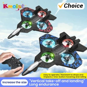 Rc Glider Flying Toy With Light Jet Airplane 2.4G EPP Stunt Remote Control Foam Fighter Plane Toys for Boys Kids Birthday Gifts