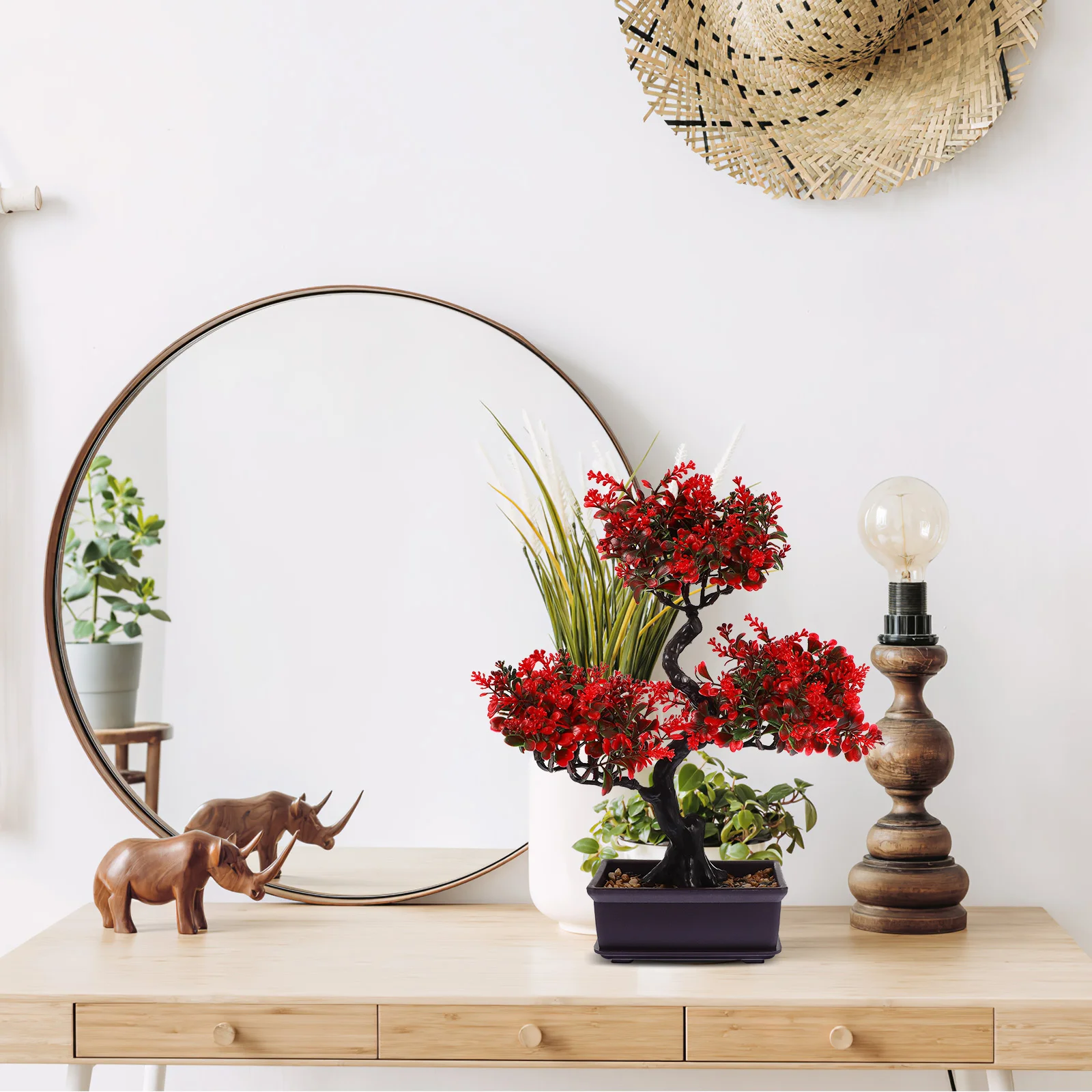 Realistic Artificial Bonsai Tree Plastic Potted Plants Desk Office Artificial Plants Bonsai Tree Indoor Decor Fake - Image 4