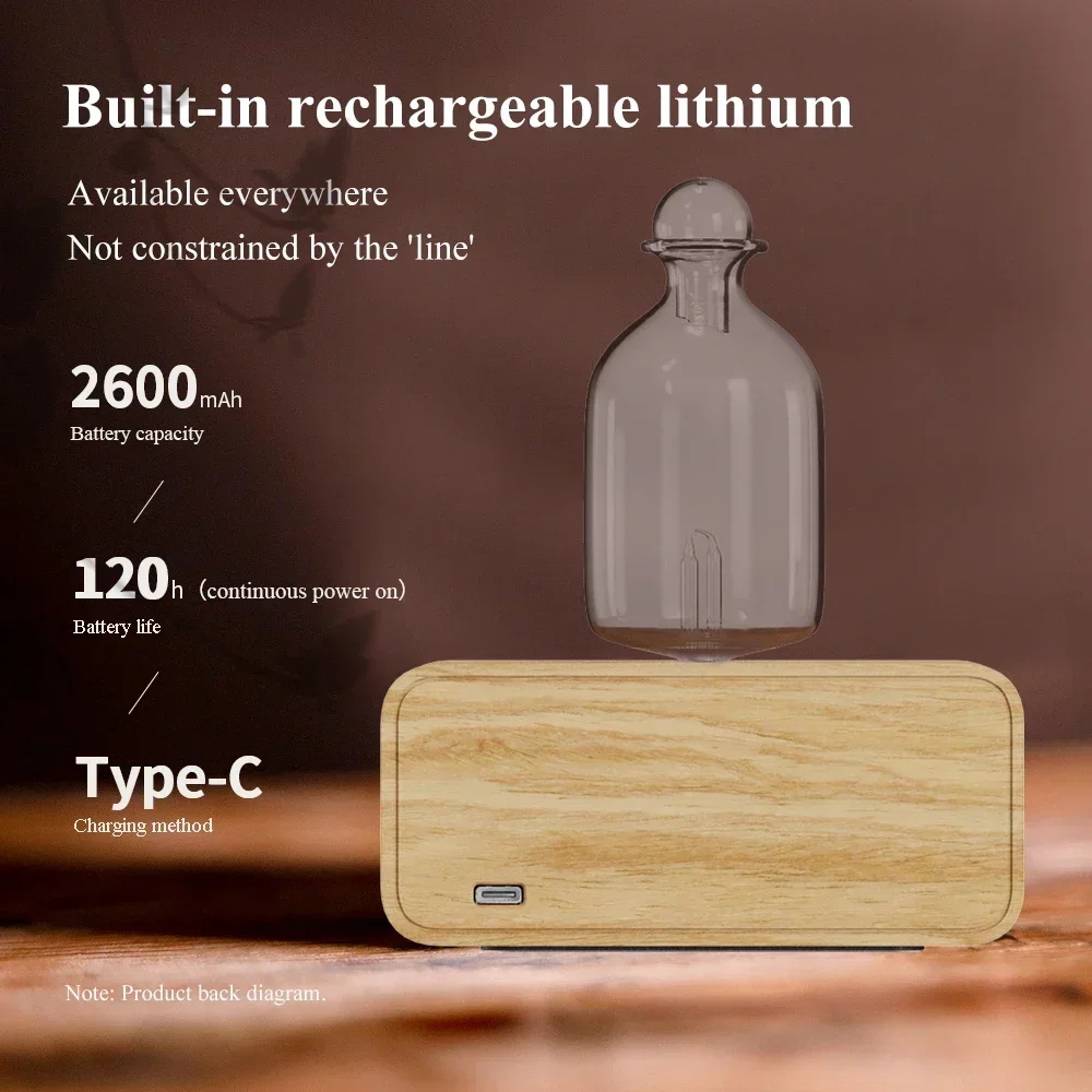 Rechargeable Essential Oil Diffuser Waterless Nebulizing Diffuser Electric Smell for Home Office Wood and Glass Aroma Diffuser - Image 6