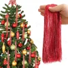 Red Christmas Tinsel Icicles Christmas Tree Decoration 3000 Strands Shiny Silver Foil Fringes Tinsel Xmas Tree Hanging Decor