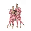 Red and White Striped Family Christmas Pajamas Xmas Nightwear Children's Homewear Mother Father Kids Xmas Homewear Nightwear