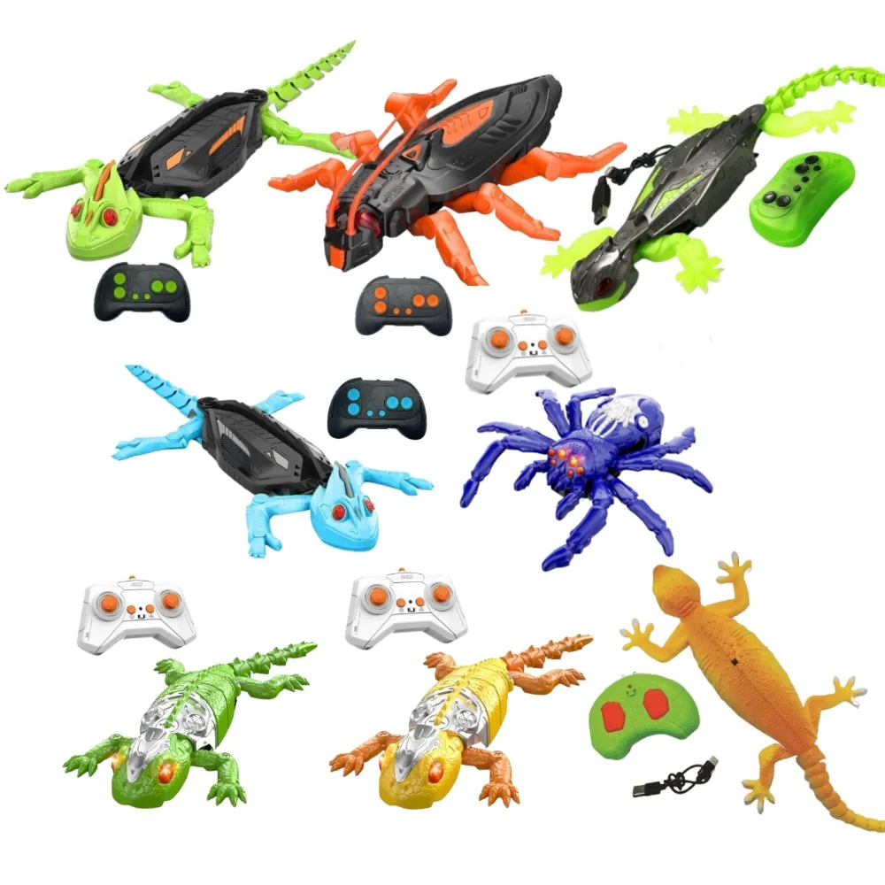 Remote Control Wall Climbing Toy Electric Lizard Gecko Climbs Glass & Smooth Walls Toy Anti-Fall Design Children's Gift