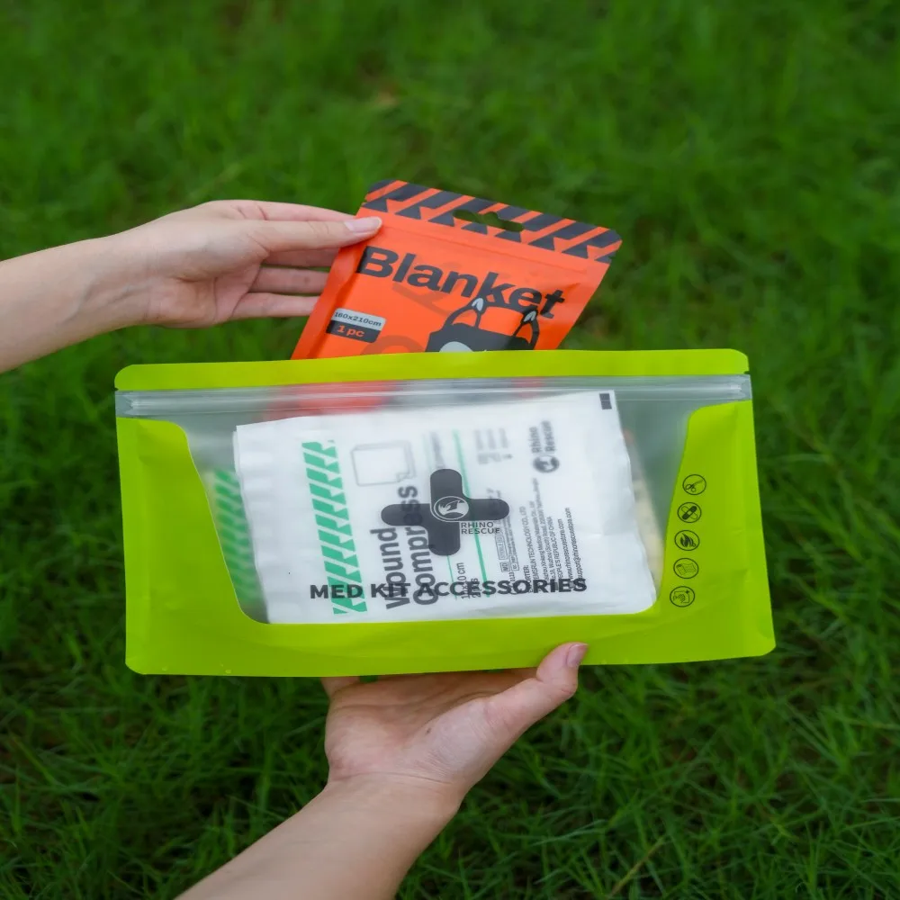 Rhino Rescue Outdoor & Home First Aid Refill Bag – Emergency Supplies with Survival Blanket, Bandages, Gauze Pads, Trauma Shears - Image 4