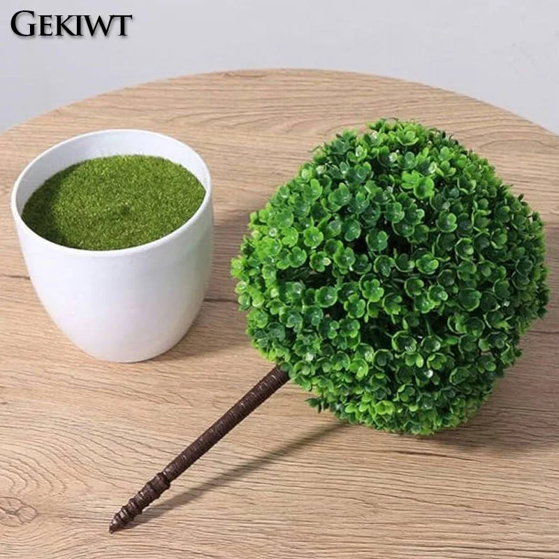 Sakura Snow Ball Tree Plastic Pots Artificial Bonsai Tree Mini Bonsai Plant Plants Fake Flowers Potted Home Garden Ornaments - Image 6