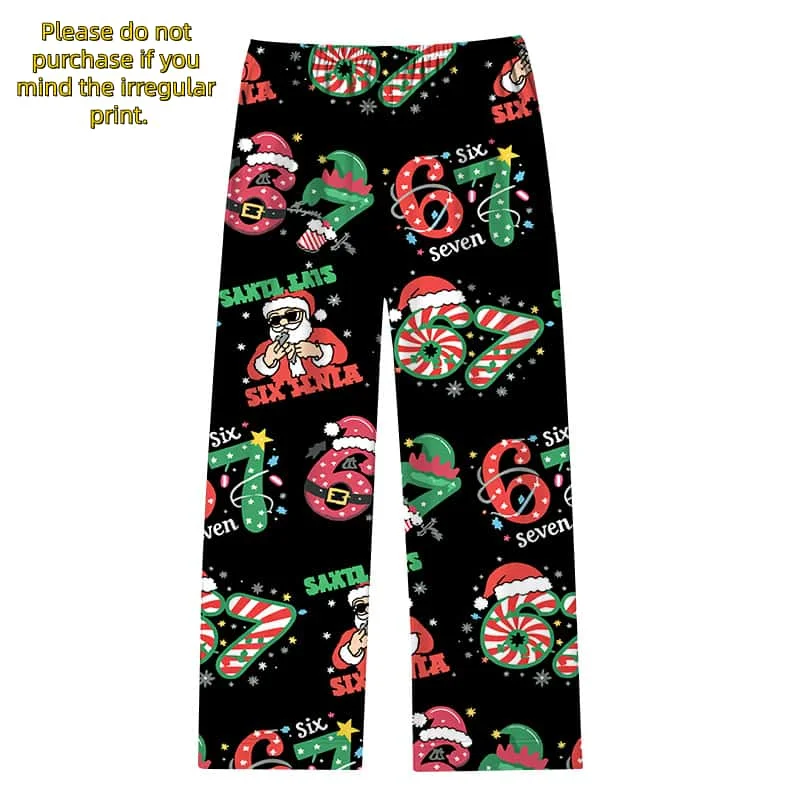 Santa Claus 3D-print Irregular-hem Shirt and Trousers Set Loungewear/outerwear—matching Family Outfits for Kids,boys,and Girls - Image 2