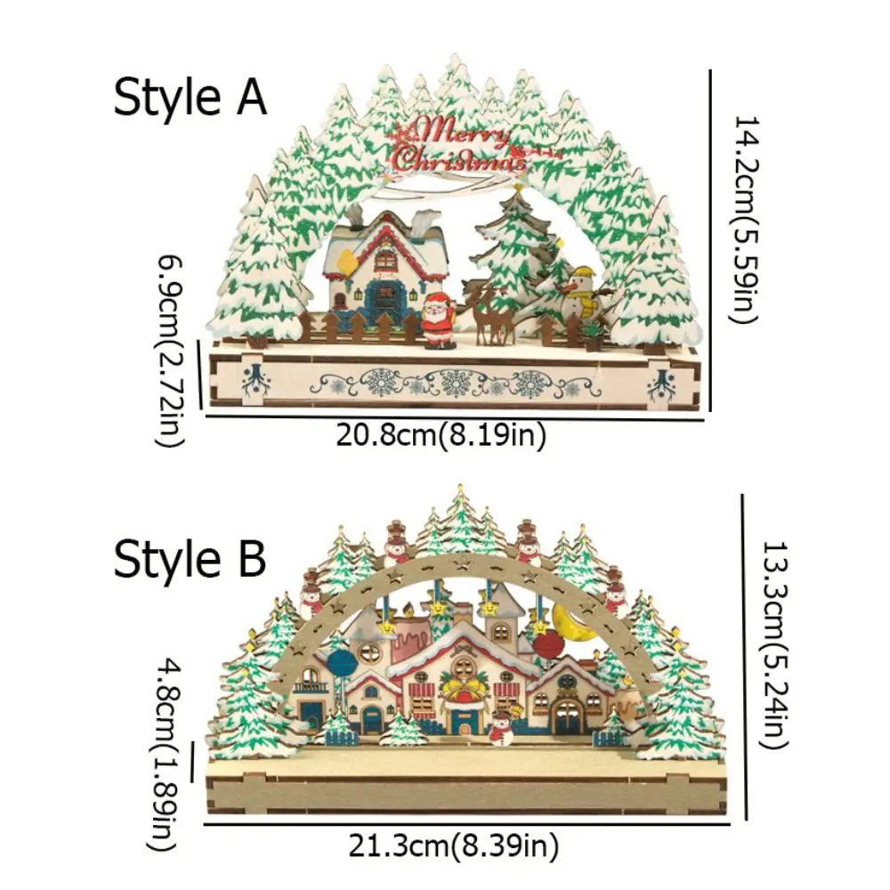 Santa Claus Christmas Wooden Ornament Handmade Xmas Tree Xmas Village House Decorative Christmas Handicraft - Image 5