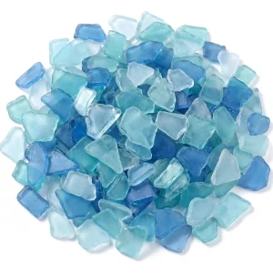 Sea Glass for Crafts Pieces Seaglass Decor Flat Frosted Sea Glass Ornaments Vase Filler Crushed for Beach Wedding Party Decor