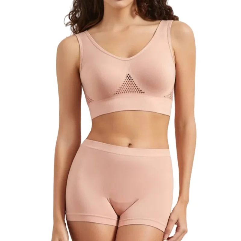Seamless Bra Set Women Low Waist Underwear Female Tanks Bra Top Sexy Thong Panties Casual Sports Lingerie Set Girls Intimates - Image 4
