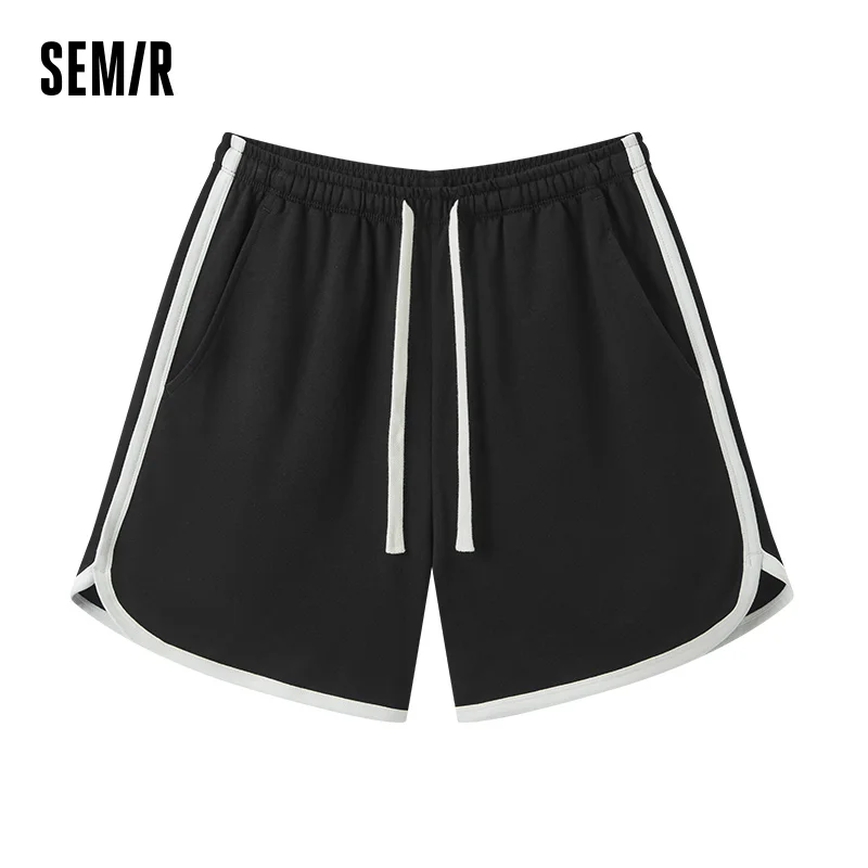 Semir Homewear Women Light Sporty Style Pure Cotton Shorts Summer Loose Sleep Pants Outerwear Narrow Waist Retro Color Block - Image 2