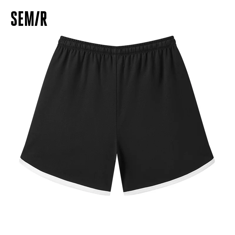 Semir Homewear Women Light Sporty Style Pure Cotton Shorts Summer Loose Sleep Pants Outerwear Narrow Waist Retro Color Block - Image 3