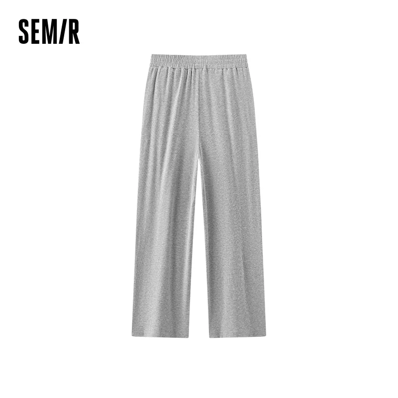 Semir Women Loungewear Pants Rib Texture Loose Straight Elastic Waist Home Casual Outside Wear Autumn Bottoms 2026 - Image 3